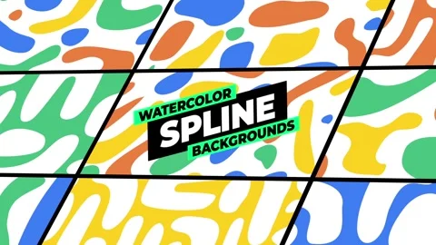 Watercolor Spline Backgrounds After Effects stock