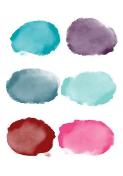 Watercolor spots empty large set Stock Illustration