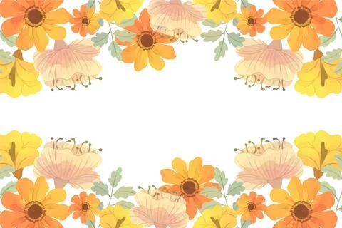 Watercolor spring background with white space Stock Illustration