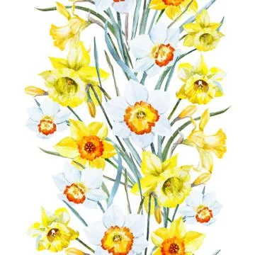 Watercolor spring floral pattern Stock-Illustration