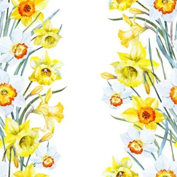 Watercolor spring floral pattern Stock Illustration