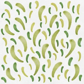 Watercolor Spring Thin Leaves Pattern Stock Illustration