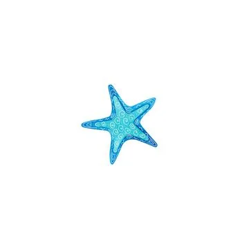 Watercolor starfish decorated with white patterns Stock Illustration