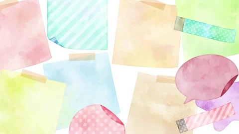 Watercolor Sticky notes background for title: colorful 動画素材 309258372