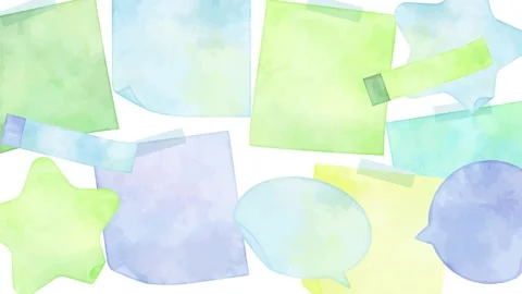 Watercolor Sticky notes background for title: blue and green 動画素材 309258373
