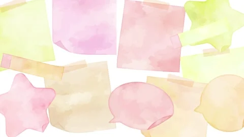 Watercolor Sticky notes background for title: orange and pink 動画素材 309258386