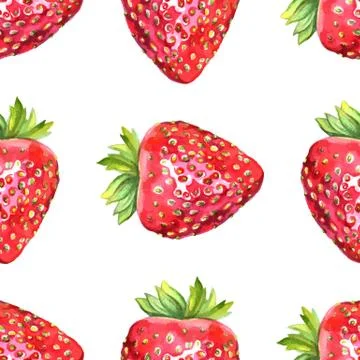 Watercolor of strawberry seamless pattern. Stock Illustration