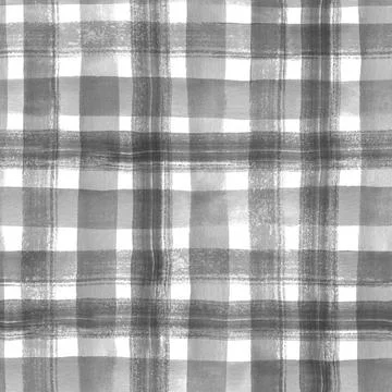 Watercolor stripes. Checkered seamless pattern 2. Black and white backgrou... Stock Photos