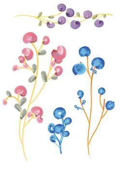Watercolor styled flowars 写真素材