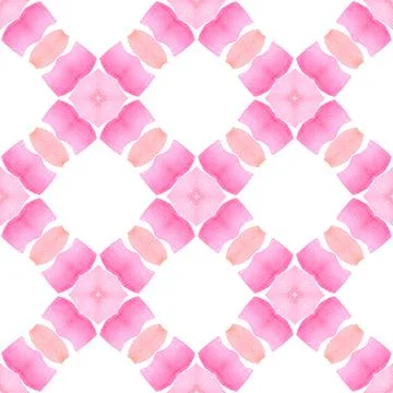 Watercolor summer ethnic border pattern. Orange Stock Illustration