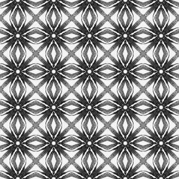 Watercolor summer ethnic border pattern. Black Stock Illustration
