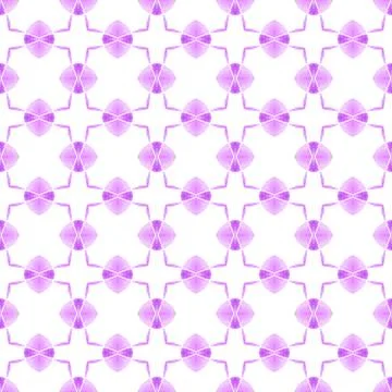 Watercolor summer ethnic border pattern. Purple Illustrazione stock