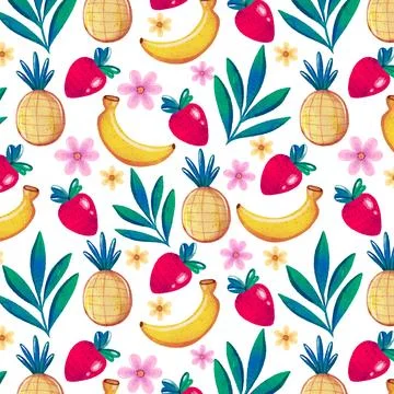 Watercolor summer pattern illustration Stock Illustration