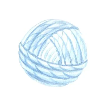 Watercolor tangle of blue threads, wool knitting yarn. Template illustration Illustrazione stock