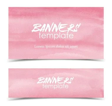 Watercolor template banners Stock Illustration