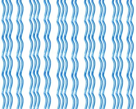 Watercolor texture - Blue thin wave stripes vertical Stock Illustration