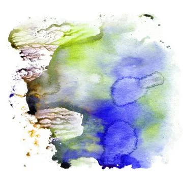 Watercolor texture, an impression of bright saturated blue and green colors Stock Illustration