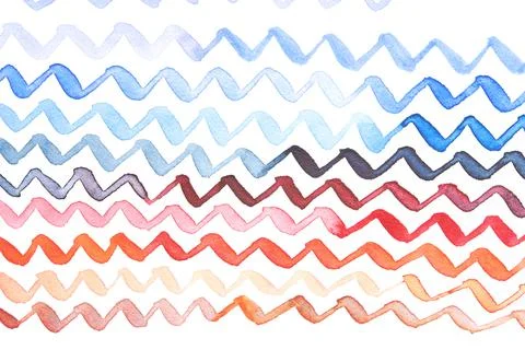 Watercolor texture pattern background. Wave hand drawing art. Vintage backdrop Illustrazione stock