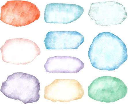 Watercolor texture stains set Illustration