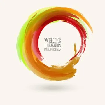 Watercolor texture. Vector circle elements Illustrazione stock