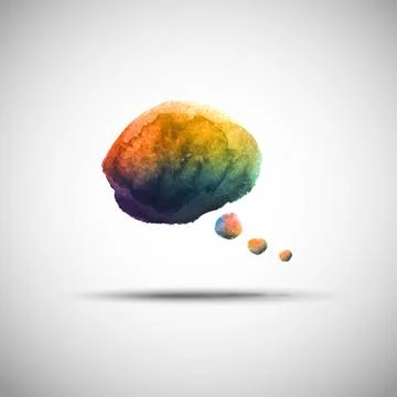 Watercolor think bubble Illustrazione stock