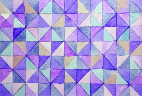 Watercolor triangles background. Illustrazione stock