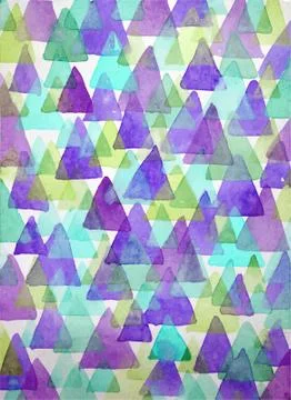 Watercolor triangles background. Triangles background of geometric shapes. Stock Illustration