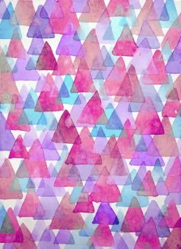 Watercolor triangles background. Triangles background of geometric shapes. Stock Illustration