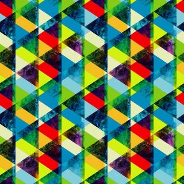 Watercolor triangles seamless pattern. modern hipster seamless pattern. color Stock Illustration