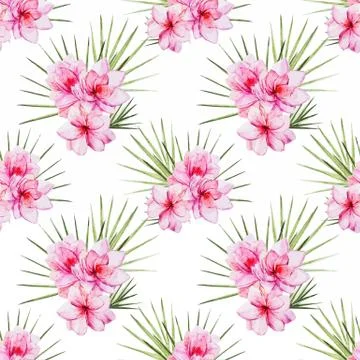 Watercolor tropical flral pattern Stock-Illustration
