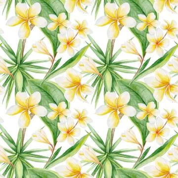 Watercolor Tropical Pattern Stock Illustration