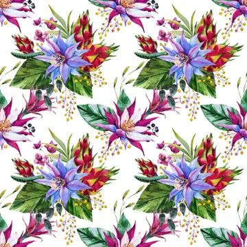 Watercolor tropical pattern Stock Illustration