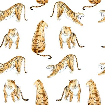 Watercolor tropical pattern Stock Illustration