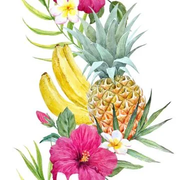 Watercolor tropical pattern Stock Illustration