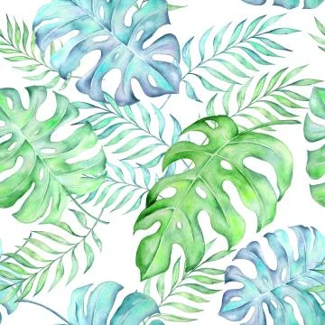 Watercolor tropical pattern Illustrazione stock