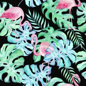 Watercolor tropical pattern Illustrazione stock