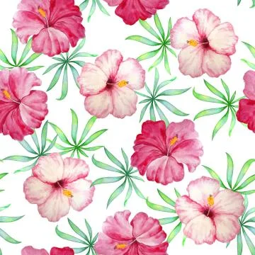 Watercolor tropical pattern Illustrazione stock