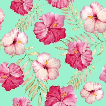 Watercolor tropical pattern Illustrazione stock