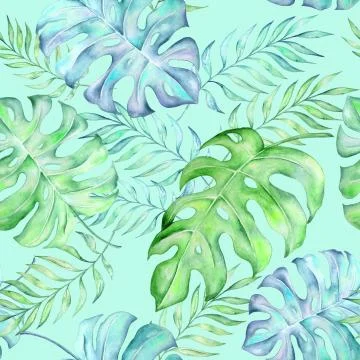 Watercolor tropical pattern Illustrazione stock