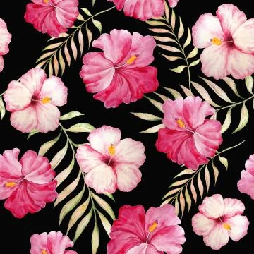 Watercolor tropical pattern Illustrazione stock