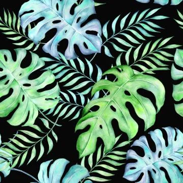 Watercolor tropical pattern Illustrazione stock