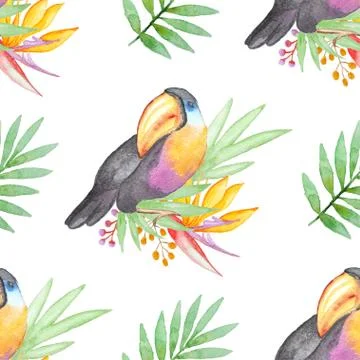 Watercolor tropical pattern Stock Illustration