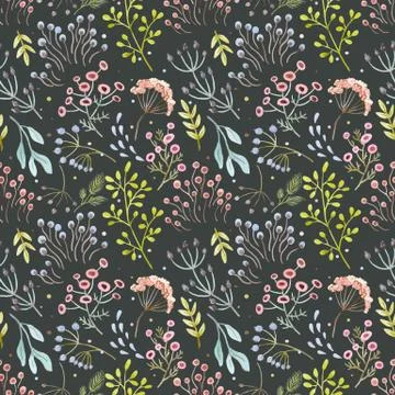 Watercolor vector abstract floral pattern Stock Illustration