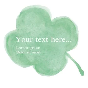 Watercolor vector background with clover leaf. Hand painted quatrefoil. Illustrazione stock