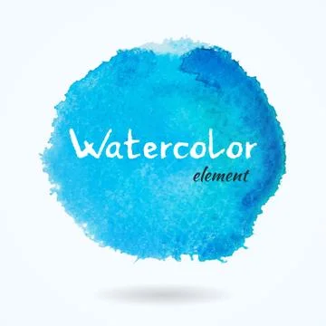 Watercolor Vector Bright Blue Element Stock Illustration