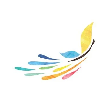 Watercolor vector butterfly Illustrazione stock