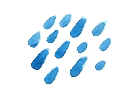 Watercolor vector drops. Blue strokes of paint Ilustración de archivo