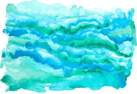 Watercolor Vector Gradient Blue Background on Sea Style Stock Illustration