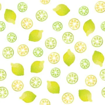 Watercolor vector pattern of fruits Stock Illustration