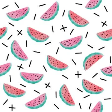Watercolor vector pattern of fruits Stock Illustration